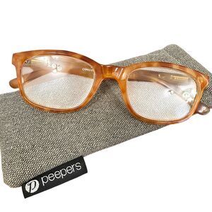 Peepers Last Word Readers +2.50 in Peach Tortoise Shell Gently Used w Case